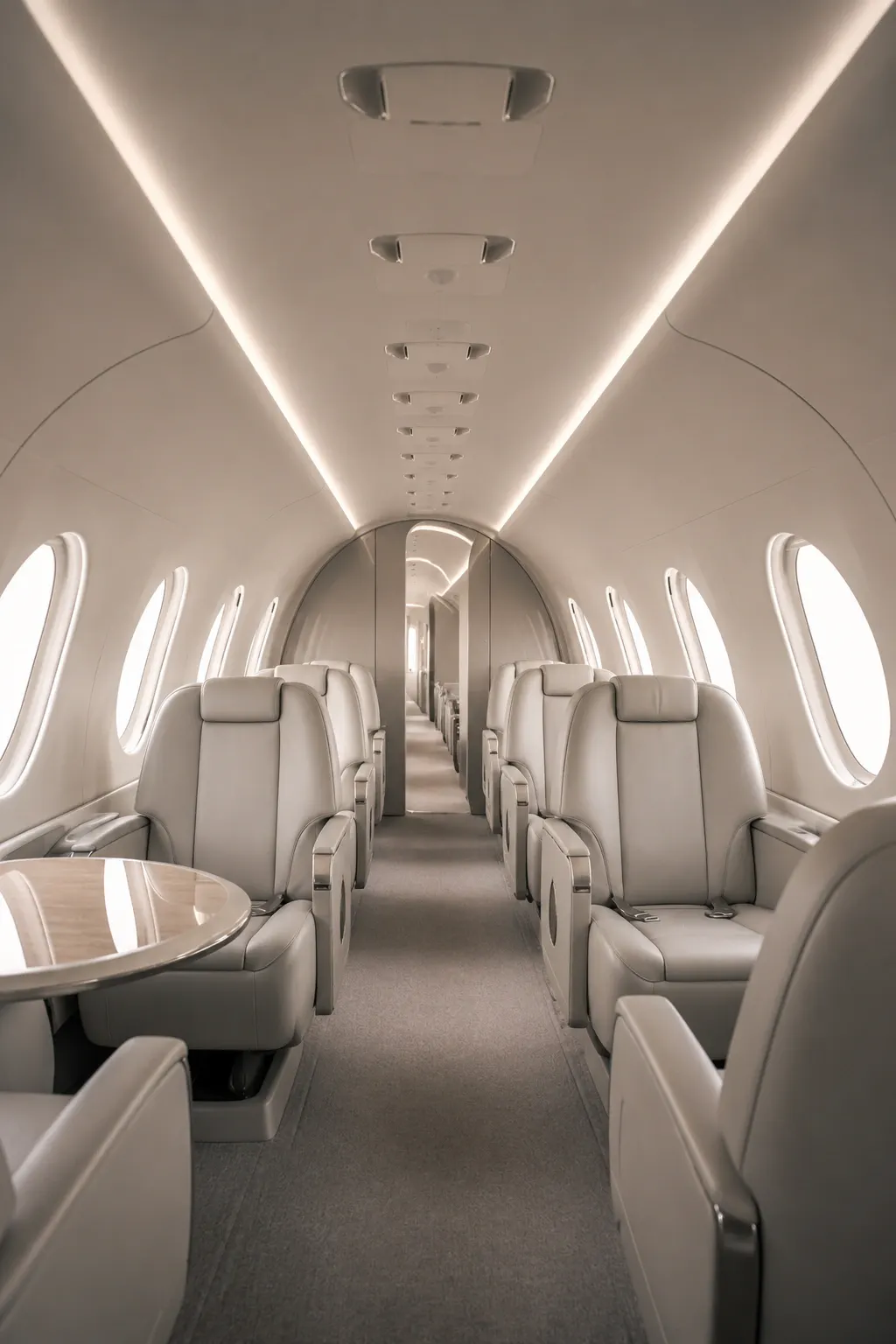 Private jet interior